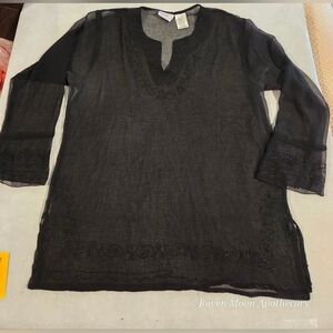 Black Sheer Top / Cover Up